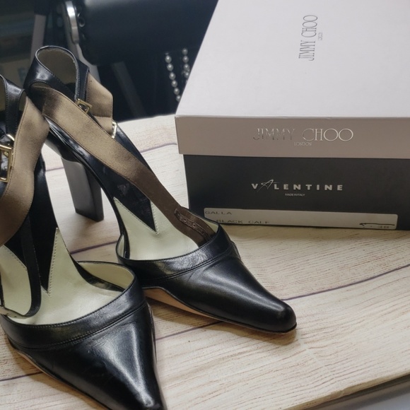 Jimmy Choo Valentine Galla Black Calf Sz: Womens 8 - Picture 7 of 7